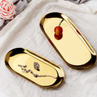 Gold Elliptical Plate 180mm Length 112g Metal Jewelry Tray