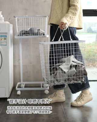 Two Layers Galvanized 960mm Height Steel Laundry Basket
